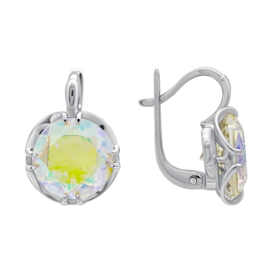 Серьги из серебра с горным хрусталем