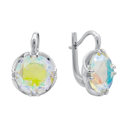 Серьги из серебра с горным хрусталем