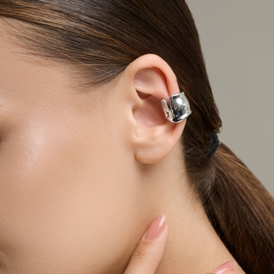 Серьга-кафф из серебра