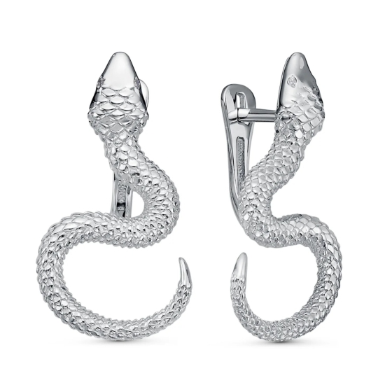 Серьги из серебра с фианитами