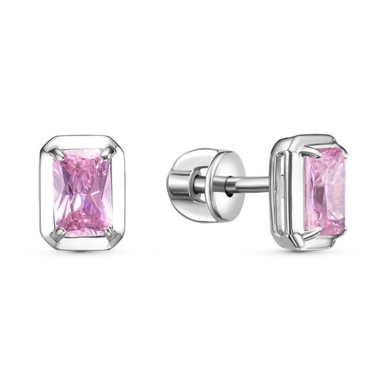 Серьги из серебра с ювелирными кристаллами