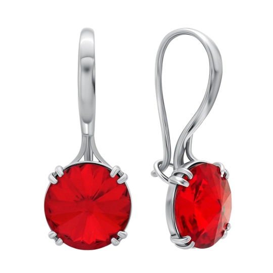 Серьги из серебра с ювелирными кристаллами