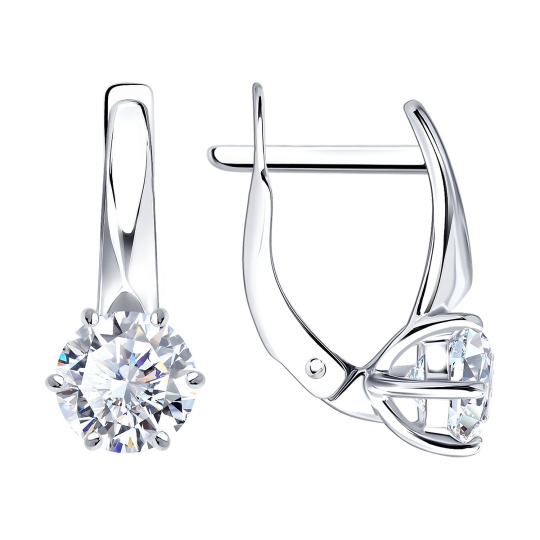 Серьги из серебра с бриллианитами