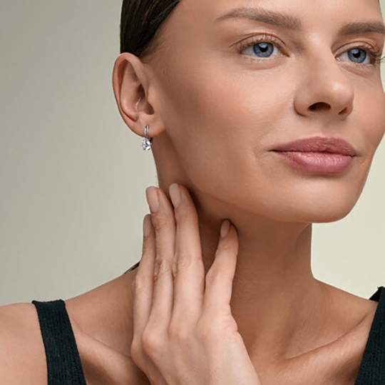 Серьги из серебра с бриллианитами