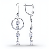 Серьги из серебра с фианитами