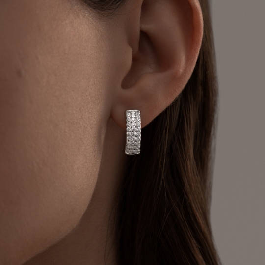 Серьги из серебра с фианитами