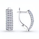 Серьги из серебра с фианитами
