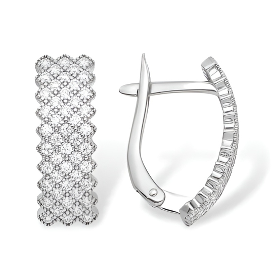 Серьги из серебра с фианитами