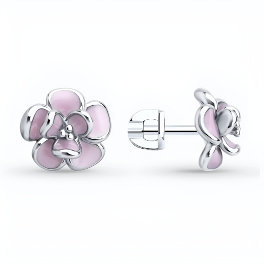 Серьги из серебра с эмалью