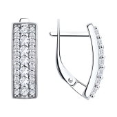 Серьги из серебра с фианитами