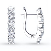 Серьги из серебра с фианитами