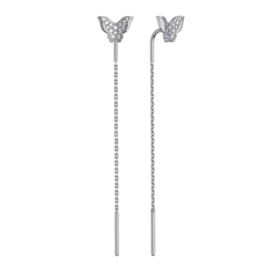 Серьги из серебра с фианитами