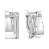 Серьги из серебра с фианитами