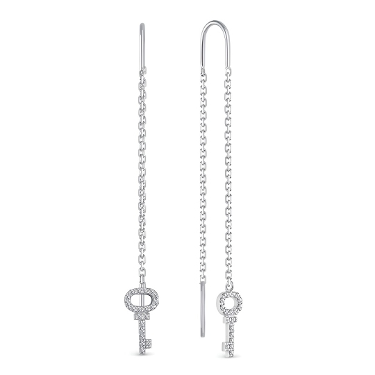 Серьги из серебра с фианитами