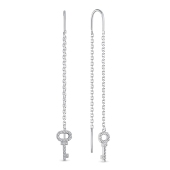 Серьги из серебра с фианитами