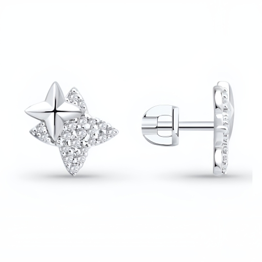 Серьги из серебра с фианитами