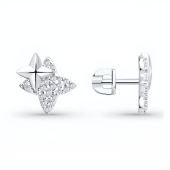 Серьги из серебра с фианитами