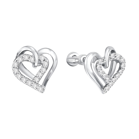 Серьги из серебра с фианитами