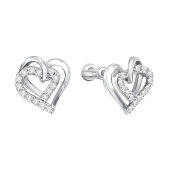Серьги из серебра с фианитами