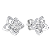 Серьги из серебра с фианитами