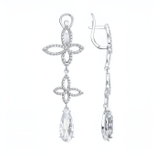 Серьги из серебра с фианитами