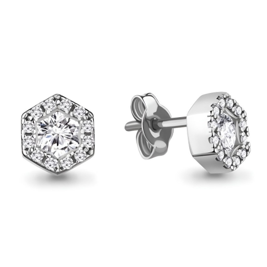 Серьги из серебра с фианитами