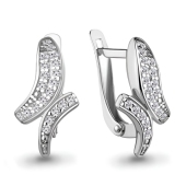 Серьги из серебра с фианитами