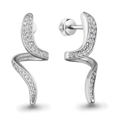 Серьги из серебра с фианитами
