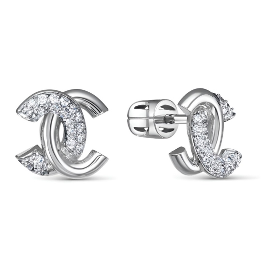 Серьги из серебра с фианитами