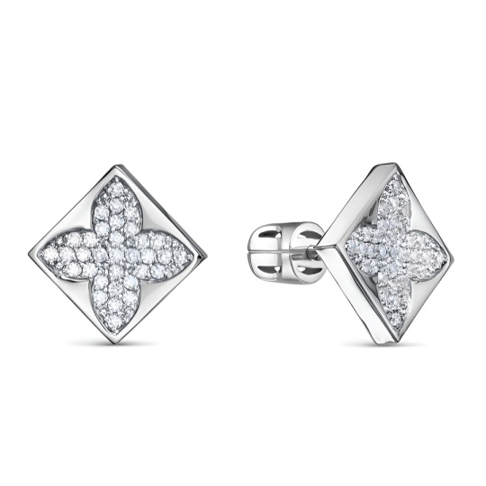 Серьги из серебра с фианитами