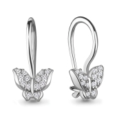 Серьги из серебра с фианитами