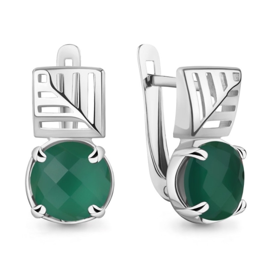 Серьги из серебра с агатами