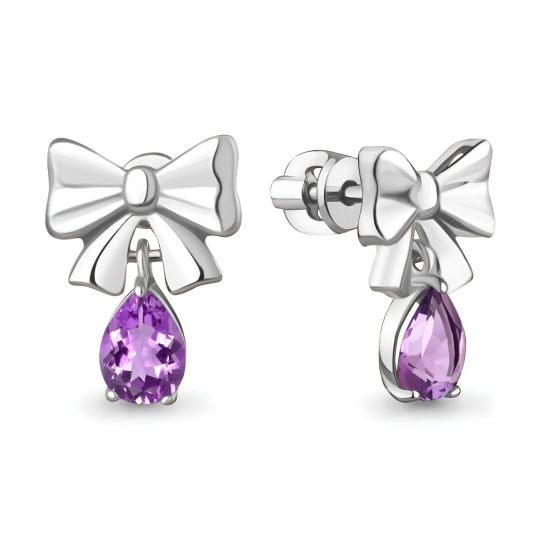 Серьги из серебра с аметистами