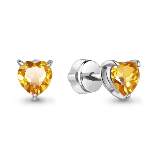 Серьги из серебра с цитринами