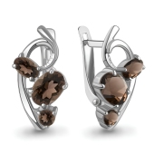 Серьги из серебра с раухтопазами