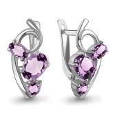 Серьги из серебра с аметистами
