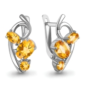 Серьги из серебра с цитринами