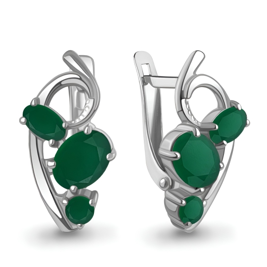 Серьги из серебра с агатами