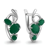 Серьги из серебра с агатами