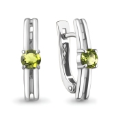Серьги из серебра с хризолитами
