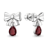 Серьги из серебра с гранатами