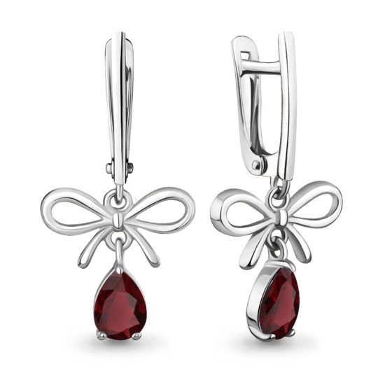 Серьги из серебра с гранатами