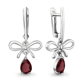 Серьги из серебра с гранатами