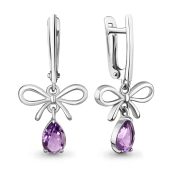 Серьги из серебра с аметистами