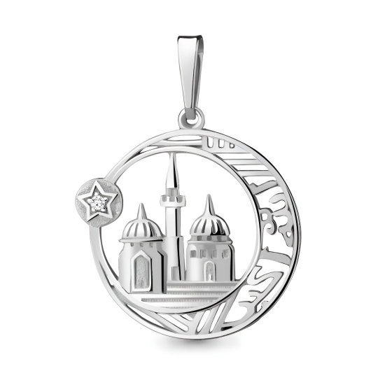 Подвеска из серебра с фианитом