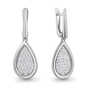 Серьги из серебра с фианитами