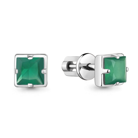 Серьги из серебра с агатами