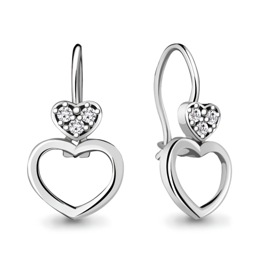 Серьги из серебра с фианитами