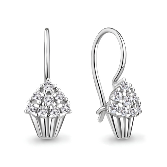 Серьги из серебра с фианитами