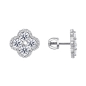 Серьги из серебра с фианитами